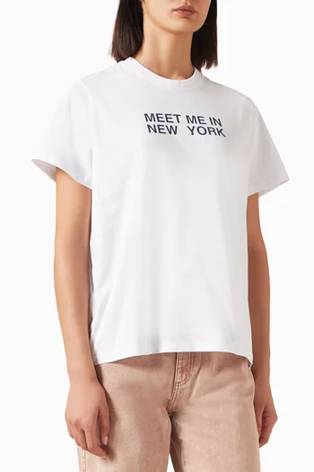 Text-print T-shirt in Cotton