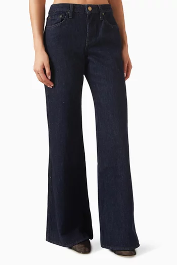 Josie Low-Rise Flared Jeans in Denim