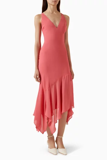 Marysia Asymmetrical Dress in Viscose