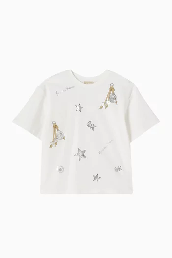 All-over Print T-Shirt in Cotton Jersey