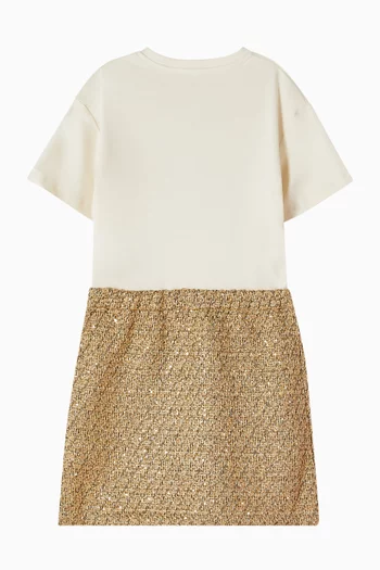 Logo-print Dress in Tweed
