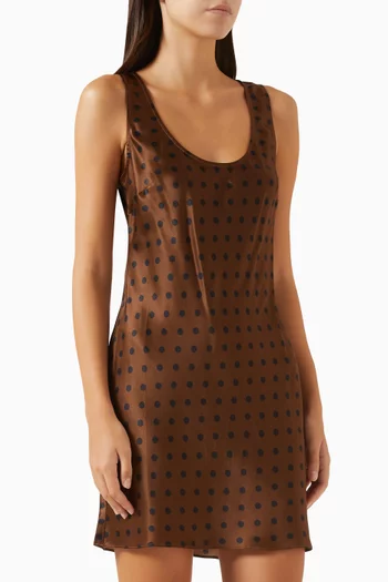 Eden Polka-dot Mini Dress in Silk