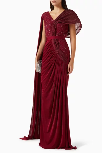 Embellished Drape Dress