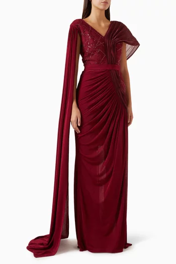 Embellished Drape Dress