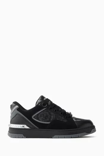 Biggie Basket Jacquard Sneakers in Leather