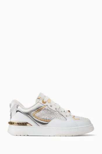 Biggie Basket Sneakers in Metallic Leather