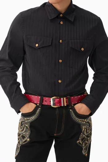 Jacquard Shirt in Cotton-silk Blend