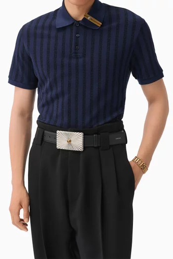 Jacquard Polo Shirt in Cotton-piqué