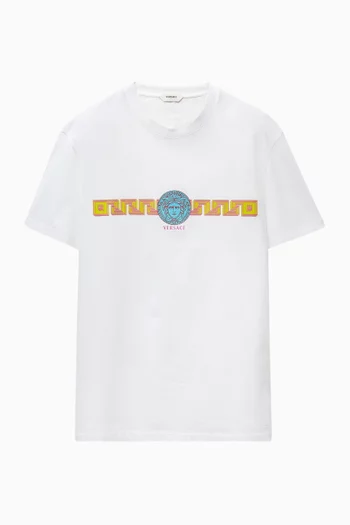 Medusa & Greca-print T-shirt in Cotton-jersey
