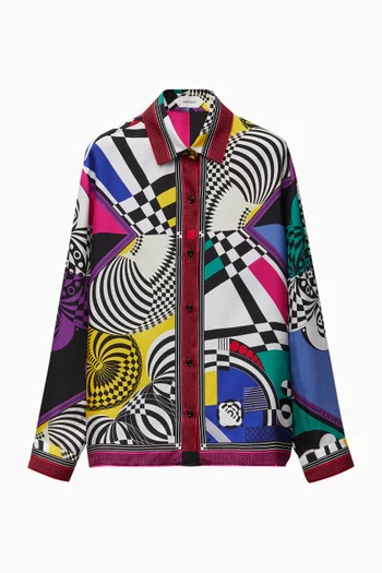 Teatro-print Shirt in Silk-twill