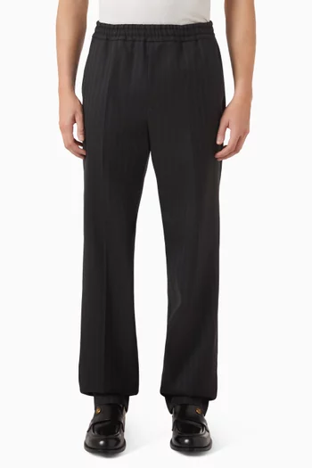 Tailored Jacquard Pants in Wool