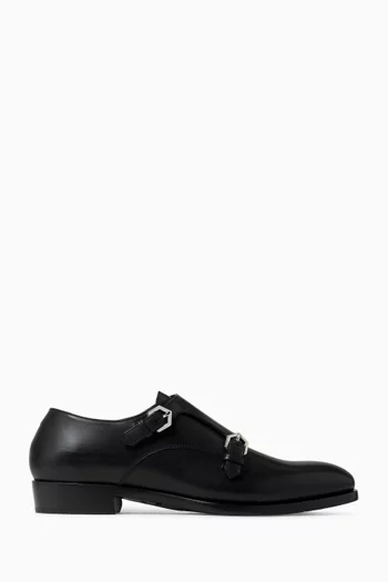Finnion Monkstrap Shoes in Leather