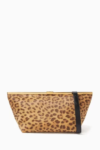 Ganache Clutch in Leopard-print Pony Leather