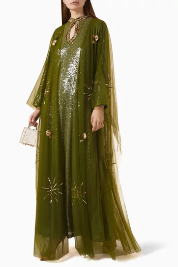 Sequin-embellished Abaya
