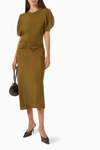 Bela Midi Dress in Crepe-back Satin