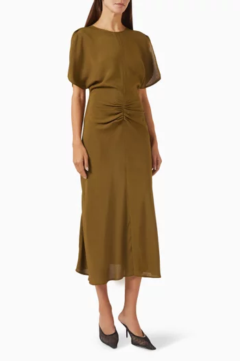Bela Midi Dress in Crepe-back Satin