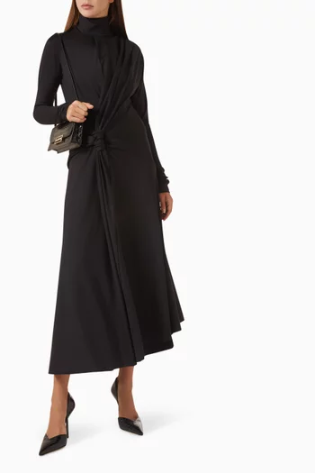 Letice Draped Maxi Dress in Jersey