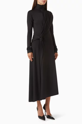 Letice Draped Maxi Dress in Jersey