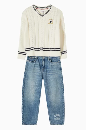 x Peanuts® Crest-embroidered Sweater