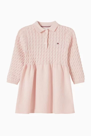 Cable-knit Polo Dress
