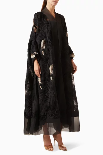 Sequin-embellished Abaya in Organza