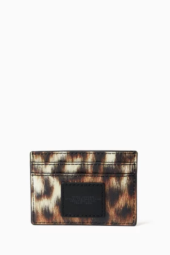 The Leopard-print Card Case in Leather