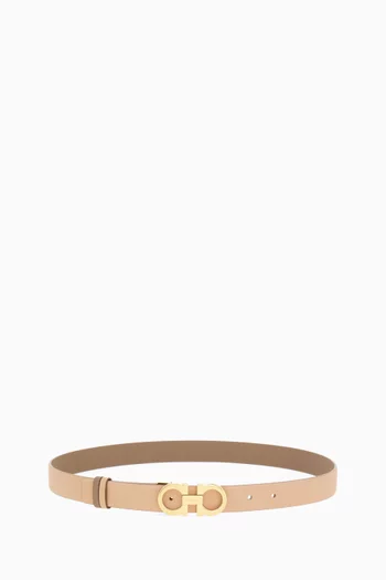 Gancini Reversible Belt in Hammered Calf Leather