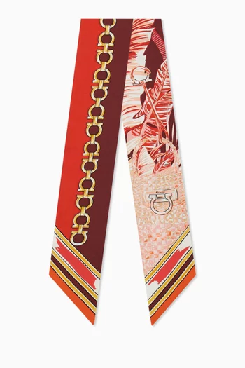 Feline-print Mini Bandeau in Silk-twill