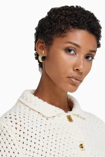 Twirl Gem Clip Earrings