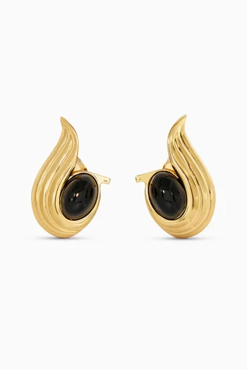 Twirl Gem Clip Earrings