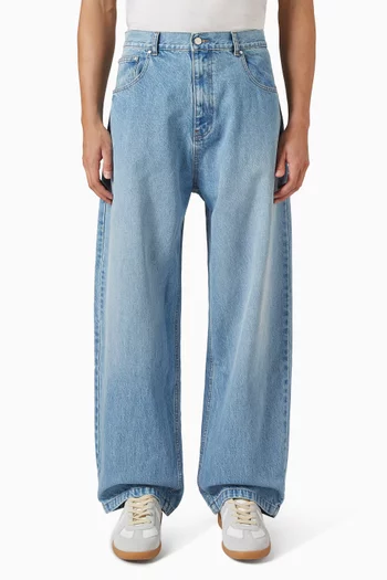 Bleached Baggy Jeans in Denim