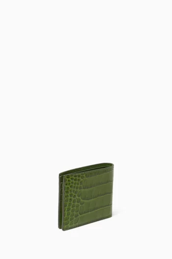 Bi-fold Wallet in Croc-effect Leather