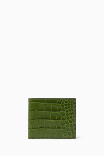Bi-fold Wallet in Croc-effect Leather