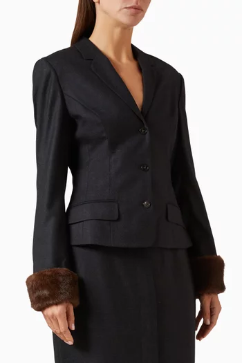 Montaigne Faux-fur Blazer in Merino-wool