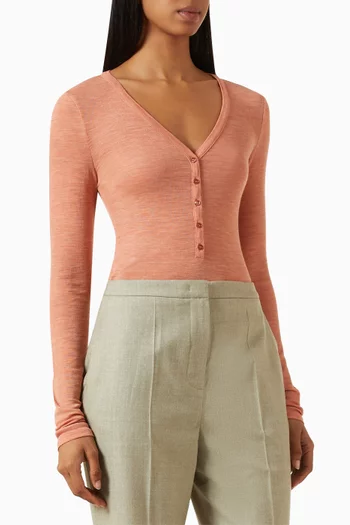Amga Bodysuit in Wool & Silk