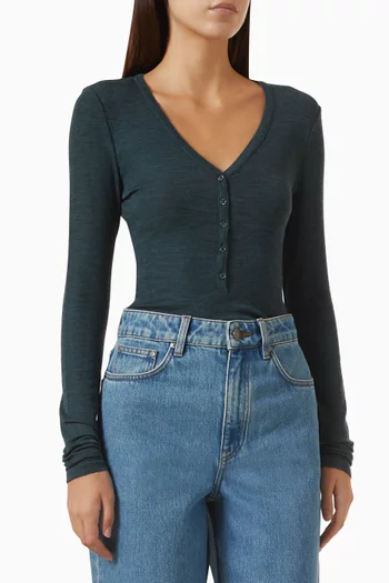 Amga Bodysuit in Wool & Silk