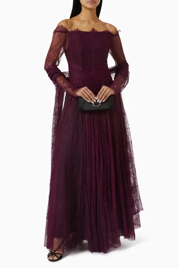 Corset Off-shoulder Lace Dress
