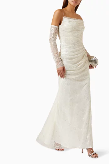 Embellished Strapless Dress