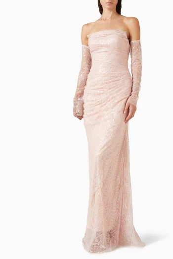 Embellished Strapless Dress