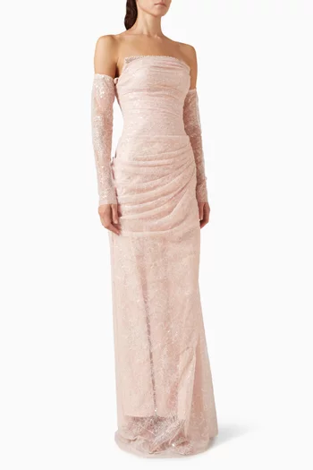 Embellished Strapless Dress