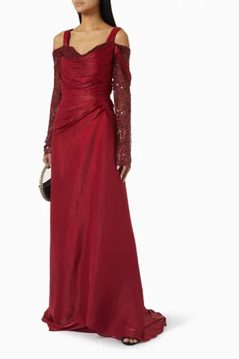 Embellished Off-shoulder Dress