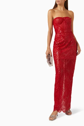 Giselle Embellished Strapless Dress