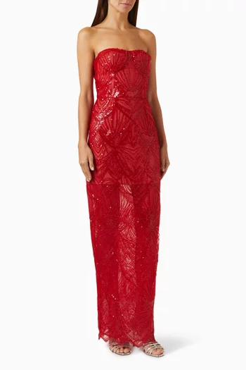 Giselle Embellished Strapless Dress