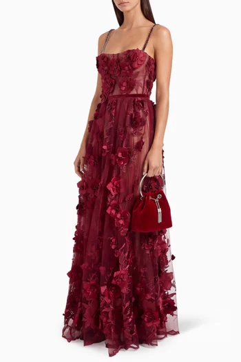 3D-floral Gown