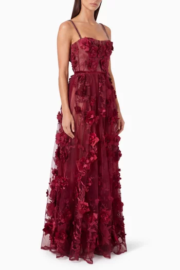 3D-floral Gown