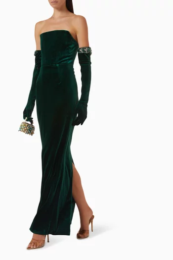 Lace-back Dress in Velvet