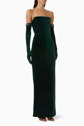 Lace-back Dress in Velvet