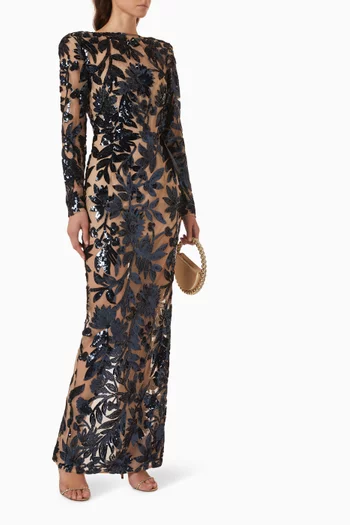 Sequin-embellished Maxi Dress