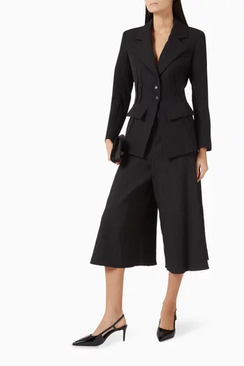 Textured Wide-leg Pants
