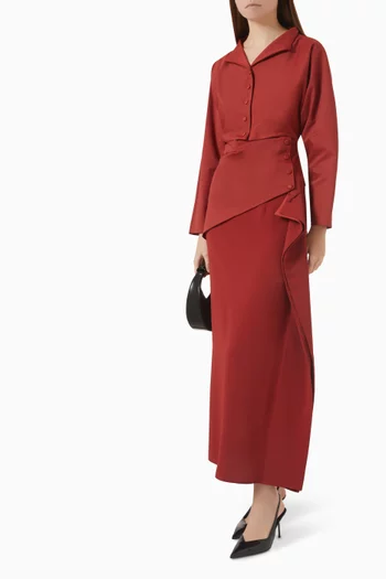 Draped Button-front Top